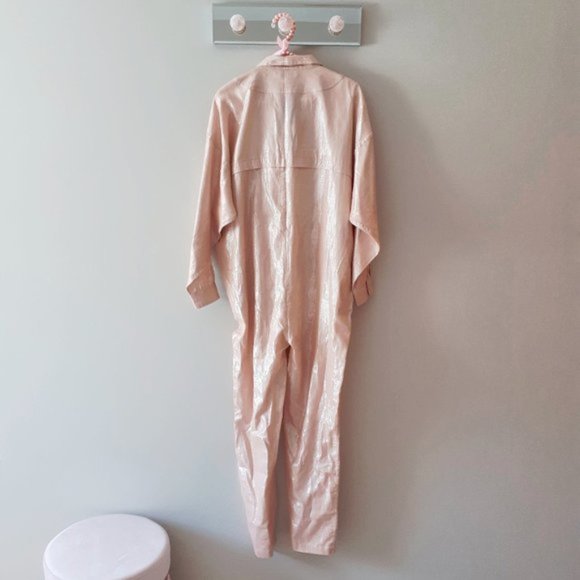 NWT Kondi pink & metallic thread utility jumpsuit, XS - Picture 8 of 8